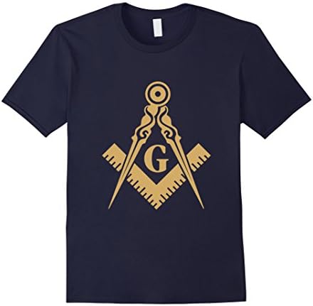 Mens Freemasonry shirt Masonic Square and Compass symbols tshirts 2XL Navy