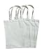 3 Pack Natural Cotton Canvas Compostable Grocery Totes, 12.5