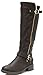 DREAM PAIRS UTAH Women's Quilted Zipper Double Buckles Accent Round Toe Low Stacked Heel Riding Knee High Boots (Wide Calf Available)