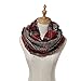 Lucky Leaf Women Thick Lattice Winter Infinity Circle Scarf Plaid & Tartan Scarves Dual Patterns(Red Black Plaid)
