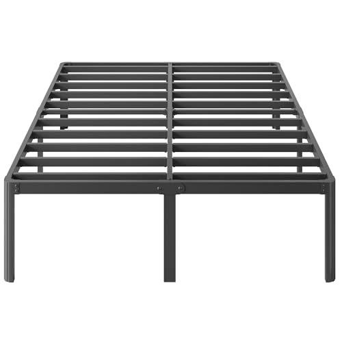 Yicensen Base Cama King Size de 46 cm de Altura, Metal Base King Size con Patas Redondeadas de Esquina, Plataforma Resistente Cama Muy Resistente Fácil Montaje, Sin Ruido, No Necesita Somier, Negro