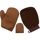 ScionBeauty Premium Improved Self Tanning Mitt Set - Applicator Mitt, Exfoliating Mitt and Facial Mitt - New Improved Double Sided Body Applicator Glove with a Thumb