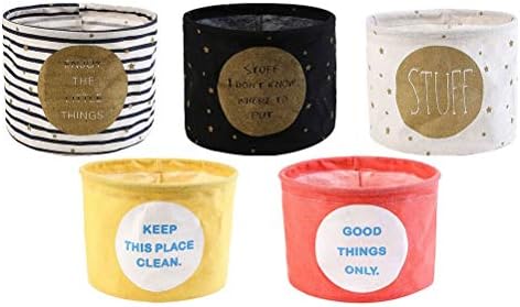 Blue Stones 5pcs Storage Basket Waterproof Printed Fresh Storage Organizer Storage Bin Storage Bag for Toiletries Towels Clothing Stationery