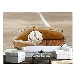 Baseball Glove - Removable Wall Mural | Self-Adhesive Large Wallpaper - 66x96 inches
