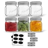 8 Oz Mason Jars With Lids, Labels and