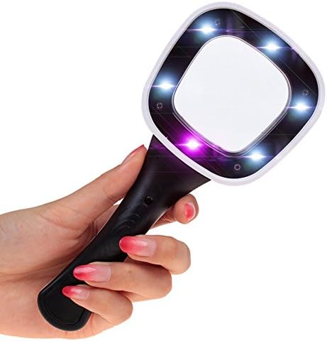 High-Resolution 10X Handheld Magnifying Glass Square Lamp Led Violet Banknote Old Children Reading Portable