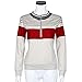 Sunward(TM) Women Sexy Long Sleeve Spell Color Stripes Zipper Tops Shirt (Medium, Beige)