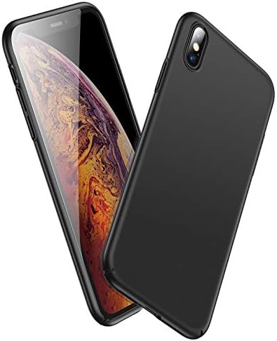 GEARART iPhone Xs Max Case, iPhone Xs Max Slim Case Ultra Thin [Hard PC] Protective Light Cover with Coated Matte Surface for iPhone Xs Max 6.5" [Support Wireless Charging], Space Black