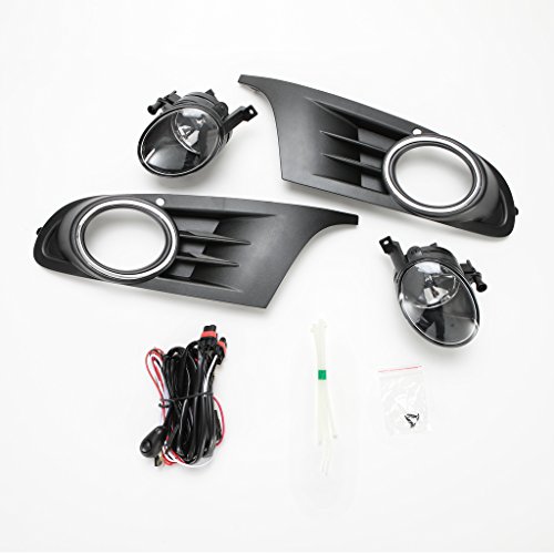 LEDIN Fog Lights for 2010-2014 Golf MK6 Jetta (OE Style Clear Lens with Switch, Wires, Bulbs, Bezels) - Thumbnail 2
