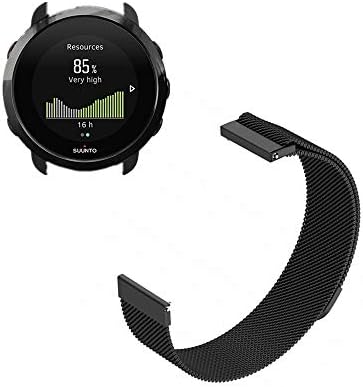 for Suunto 3 Fitness/Garmin vivoactive 3 Band, FRGNIE Milanese Stainless Steel Fully Magnetic Closure Mesh Replacement Strap for Suunto 3 Fitness/Garmin vivoactive 3 Smartwatch (Black)