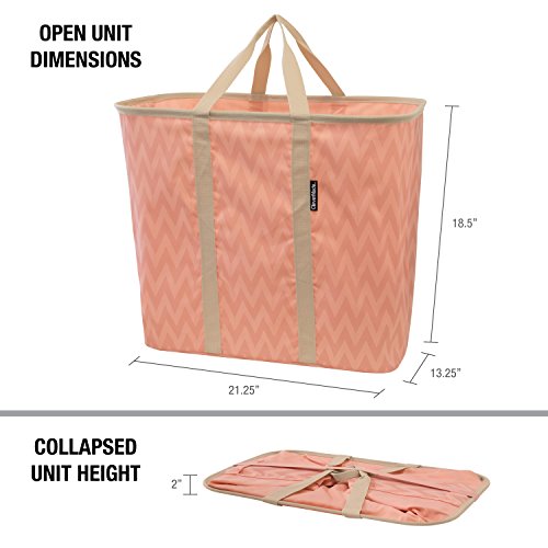 CleverMade Collapsible Laundry Tote, Large Foldable Clothes Hamper Bag