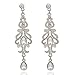 Silver Earrings Q&Q Fashion Art Deco 20s 30s Flapper Gatsby Austria Crystal Bridal Silver Dangle Earrings