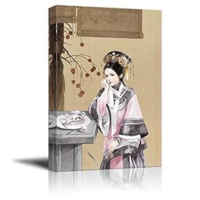 Wall26-Canvas Wall Art- Chinese Classical Beauty -Giclee Painting Wall Bedroom Living Room Home Decoration - 12x18 inches