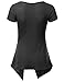 JJ Perfection Women's Asymmetrical Hem Short Sleeve Cowl Neck Draped Top