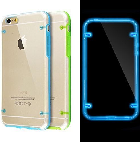 Luminous Glow in the Dark Cover Case for iPhone 6 Plus / 6S Plus 5.5 inch Screen (Set of 2: Blue + Green) - Perfect Fit Hard Cases For Girls And Guys - Paragon Coast Wireless Phone Accessory
