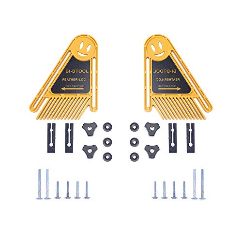 BI-DTOOL Double Featherboards, Adjustable Feather Boards For Table Saw Bandsaw Fence Router Table And Table Saw Fence,  Woodworking Router Table Accessories, Bandsaw Accessories, Pack Of 2