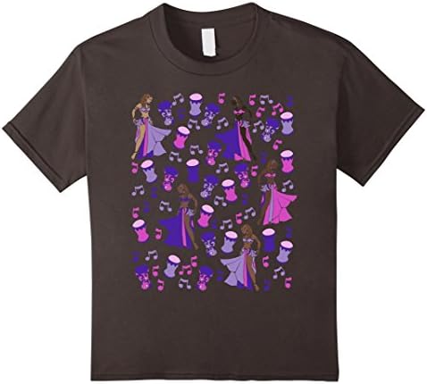 Kids Purple Belly dancers shirt and Doumbek drums t-shirt 10 Asphalt