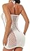 Womens Sexy Seamless Mesh Lingerie Chemise(S,White)