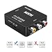 RCA to HDMI, AV to HDMI, Vilcome 1080P Mini RCA Composite CVBS AV to HDMI Video Audio Converter Adapter Supporting PAL/NTSC with USB Charge Cable for PC Laptop Xbox PS4 PS3 TV STB VHS VCR DVD(Black) primary