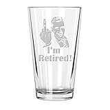 Retirement Gift Celebration Glass, Drinking Glass for Men, Funny Beer Glasses for Retired Adult Men - "I'm Retired!" Pint Glass