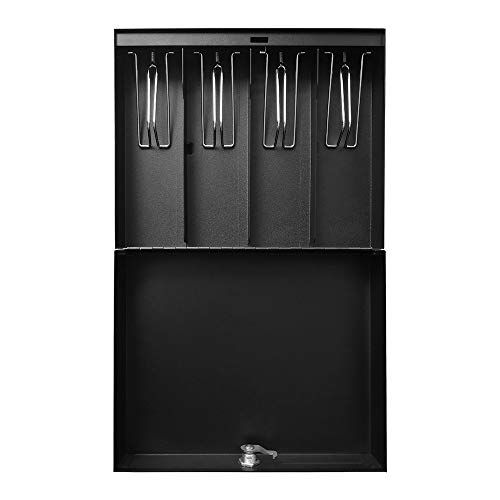 Small Cash Box with Money Tray and Lock, Money Safe, Metal, 11.8L x 9.6W x 3.6H inch, BCB300B - Beelta