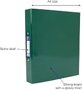 Oxford Premium A4 Ring Binder Green 25mm 40mm Spine Laminated Paper on Board view 2
