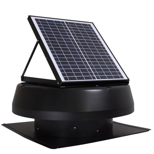 iLIVING HYBRID Ready Smart Thermostat Solar Roof Attic Exhaust Fan, 14