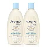 Aveeno Baby Gentle Wash & Shampoo with Natural Oat Extract, Tear-Free, 18 fl. oz, Twin Pack