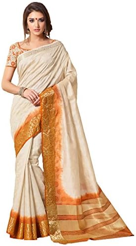 VIPUL ANMOL RAWSILK SAREE-Cream-SUT2066-VO-Raw Silk