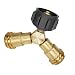 GASLAND Propane Adapter, QCC1 Type1 Propane Splitter, Propane Gas Splitter Tee, LP Gas Adapter Grill Connector for Propane Cylinder, BBQ Gas Grill, Heater, RV Camper