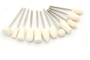 12pcs Wool Felt Rotary Tool Polishing and Buffing Wheels with 2.35mm Shank Compatible with Rotary Grinding Equipment for Meta