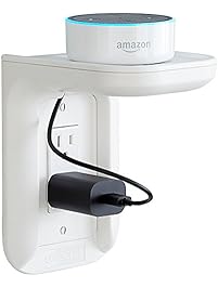 ECHOGEAR Outlet Shelf - A Space-Saving Solution For Anything Up to 10lbs - Built-In Cable Channel - Easy Install With Hardware Included - Ideal For Sonos and Smart Home Speakers