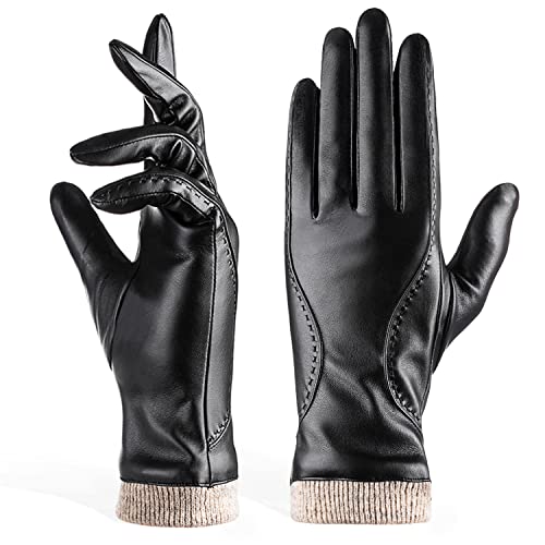 Womens Leather Gloves Women's Winter Leather Gloves