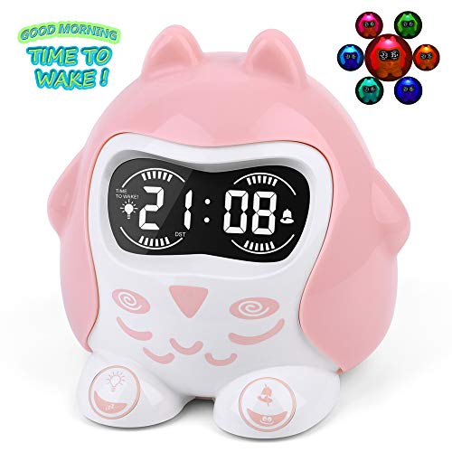 Mesqool Kids Alarm Clock, White Noise Machine with Soothing (Strawberry