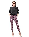 Bentibo Women's Stylish Multi Pattern Printed Jogger Leggings Harem Pants Hot Pink S