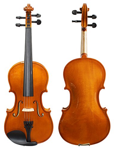 YMC VL-NR 4/4 Violin Starter Kit with Hard Case, Bow, Rosin, Extra Strings, Shoulder Rest, Mute, Electronic Tuner, Pinkinest, Polish Cloth, Violin Hanger, Natural, Full Size