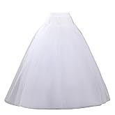 Petticoats for Women Hoopless Petticoat Crinoline Skirt 4 Layers Floor Length Ball Gown Slips for Wedding Dress