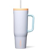 Corkcicle Cruiser Insulated Tumbler with Handle & Straw - Triple-Insulated - Leakproof Travel Mug - BPA-Free - Summer Drinkware Gift - Keeps Drinks Ice Cold - 40 oz - Rollerskate Date