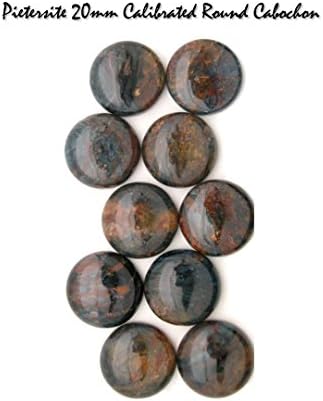 Multi Colored Pietersite 20mm Round Cabochons (Package of 2 stones), UNDRILLED for Jewelry Making