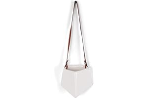 Milltown Merchants Succulent Wall Planters - Geometric Wall Vases - White Ceramic Wall Mounted Planters - Succulent Plant Pots - Hanging Vases for Living Wall (Small / 1 Pack)