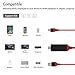 Lightning to HDMI, T-CORE USB to HDMI Lightning Adapter, Apple to HDMI Adapter 1080P AV Adapter HDTV Cable Upgraded 6.6ft for iPhone X/8 7/6/5 Series, Pad Air/mini/Pro(Plug and Play) (Red)