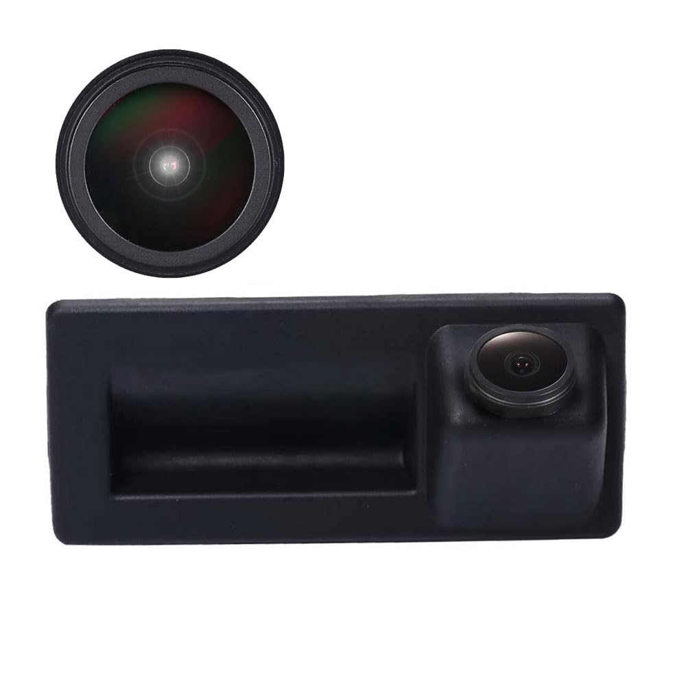 18mm lens trunk handle reversing camera Waterproof Backup Camera Car Rear View Camera Viewing Angle License Plate with Night Vision for VW Touran L/Tiguan L/Teramont/C-TREK/Audi A4L/Skoda Superb