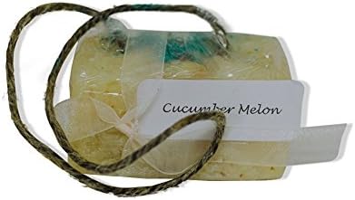 Amish Hand-made Organic Soaps Cucumber Melon On a Rope, Average 5 Oz. Bar