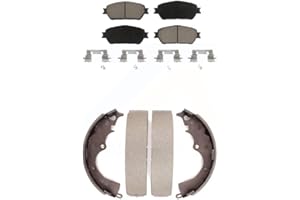 Transit Auto - Front Rear Ceramic Brake Pads And Drum Shoes Kit For 2005-2015 Toyota Tacoma With 5 Lug Wheels KCN-100335