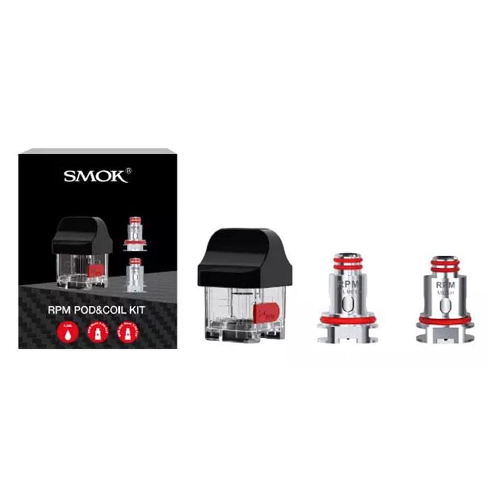 SMOK RPM 40 Replacement Pods and Coils [0.3 and 0.4Ohm] - Refillable, 2mL Capacity, Compatible Only with RPM40 Kit, No Nicotine No Liquid