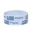 VEWCK Flag Silicone Bracelet Classic Bangle Letter pattern 40 countries 2-Pack (Uruguay-White)