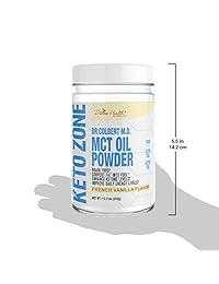 Dr.Colbert Keto Zone MCT aceite polvo vainilla sabor – quema grasa y se utiliza como combustible...