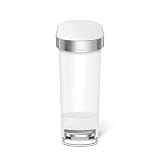 simplehuman 40L Slim Kitchen Pedal Bin with Liner Rim White