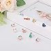Hanpabum 42 Pairs Stainless Steel Earrings for Girls Women Flower CZ Animals Heart Ice Cream Colorful Cute Stud Earrings set
