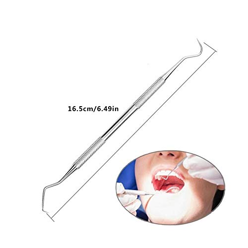 New-look Dental Tools Kit, 6 Pcs/Set Stainless Steel Hygiene Explorer Probe Hook Pick Scaler Mirror Tweezer Teeth Clean Kit with Case, for Teeth with Mouth Mirror Teeth Cleaning Tools for Home Use - Thumbnail 7